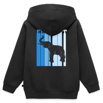 Dickhäuter Rüsseltier Elefant - Kinder Premium Organic Zip Hoodie - Schwarz - Hinten - AI Model Kid Male (0cm)