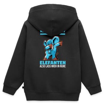 Dickhäuter Rüsseltier Elefant - Kinder Premium Organic Zip Hoodie - Schwarz - Hinten - AI Model Kid Male (0cm)