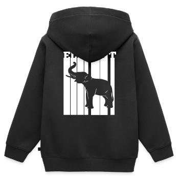 Dickhäuter Rüsseltier Elefant - Kinder Premium Organic Zip Hoodie - Schwarz - Hinten - AI Model Kid Male (0cm)