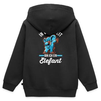 Dabbing Dickhäuter Rüsseltier Elefant - Kinder Premium Organic Zip Hoodie - Schwarz - Hinten - AI Model Kid Male (0cm)