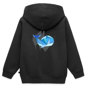 Wal - Kinder Premium Organic Zip Hoodie - Schwarz - Hinten - AI Model Kid Male (0cm)