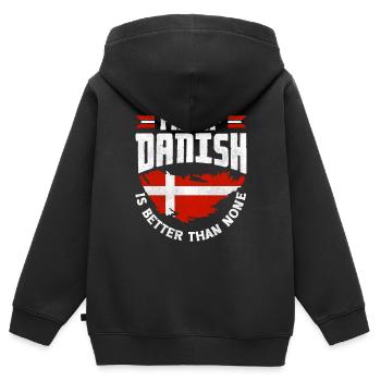 Denmark Danish Flag Half Danish Is Better Than - Kids Premium Organic Zip-up Hoodie - black - Back - AI Model Kid Male (0cm)