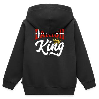 Danish King Denmark Danish Denmark Flag - Kids Premium Organic Zip-up Hoodie - black - Back - AI Model Kid Male (0cm)