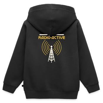 Je suis opérateur radio-actif radioamateur - Sweat Premium à capuche zippé enfant bio - noir - Dos - AI Model Kid Male (0cm)