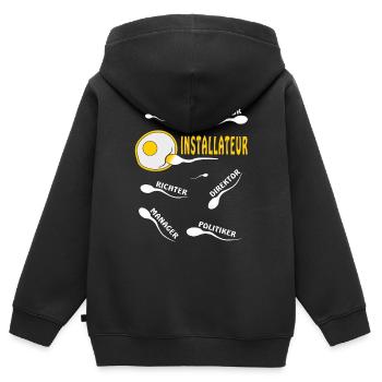 INSTALLATEUR - Kinder Premium Organic Zip Hoodie - Schwarz - Hinten - AI Model Kid Male (0cm)