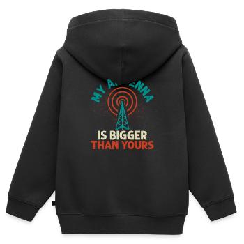Mon antenne est plus grande que la vôtre Amateur Radio Ope - Sweat Premium à capuche zippé enfant bio - noir - Dos - AI Model Kid Male (0cm)