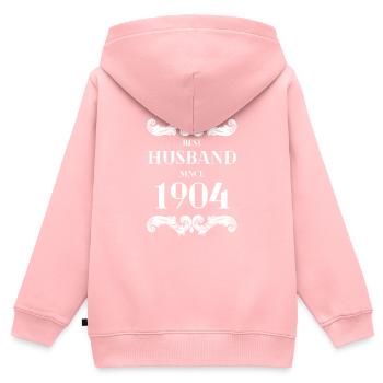 Meilleur mari depuis l’anniversaire de mariage de 1904 - Sweat Premium à capuche zippé enfant bio - rose - Dos - AI Model Kid Female (0cm)