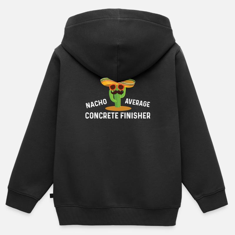 Nacho pavé en béton moyen - Sweat Premium à capuche zippé enfant bio - noir
