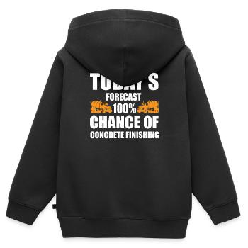 Lustiges Betonpolierer Geschenk - Kinder Premium Organic Zip Hoodie - Schwarz - Hinten - AI Model Kid Male (0cm)