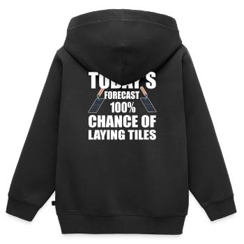 Lustiges Fliesenleger Shirt - Kinder Premium Organic Zip Hoodie - Schwarz - Hinten - AI Model Kid Male (0cm)