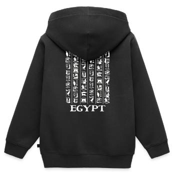 Hieroglyphen Pyramiden Altes Ägypten - Kinder Premium Organic Zip Hoodie - Schwarz - Hinten - AI Model Kid Male (0cm)