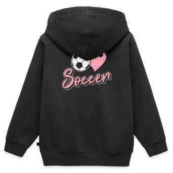 Soccer Lover Heart and Ball Soccer Lover Girls Soc - Kinder Premium Organic Zip Hoodie - Schwarz - Hinten - AI Model Kid Male (0cm)