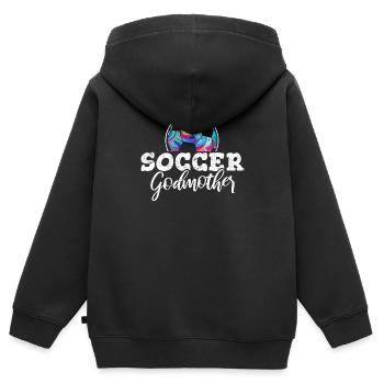 Soccer Godmother Soccer Fan Soccer Godmom Soccer L - Kinder Premium Organic Zip Hoodie - Schwarz - Hinten - AI Model Kid Male (0cm)