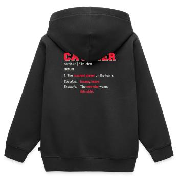 Baseball Catcher Softball Catcher Player Funny - Kinder Premium Organic Zip Hoodie - Schwarz - Hinten - AI Model Kid Male (0cm)