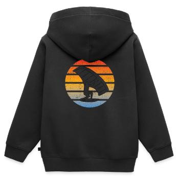 Windsurfer Windsurfing Surf Kitesurfer Cadeau - Sweat Premium à capuche zippé enfant bio - noir - Dos - AI Model Kid Male (0cm)