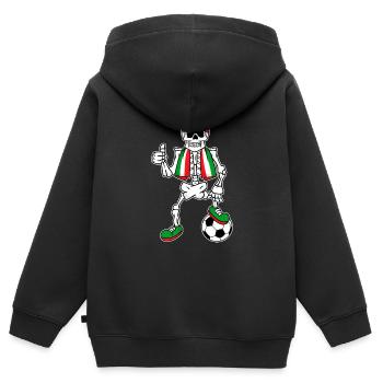 Skeleton Italienischer Fan Fußball Italien - Kinder Premium Organic Zip Hoodie - Schwarz - Hinten - AI Model Kid Male (0cm)