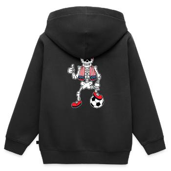 Skelett Vereinigte Staaten Fußballfan - Kinder Premium Organic Zip Hoodie - Schwarz - Hinten - AI Model Kid Male (0cm)