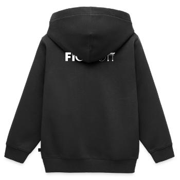 Drôle de fiction Symbole de religion pour athée - Sweat Premium à capuche zippé enfant bio - noir - Dos - AI Model Kid Male (0cm)