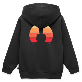 Vintage Buddha Buddhism For Buddhism Enthusiast - Kinder Premium Organic Zip Hoodie - Schwarz - Hinten - AI Model Kid Male (0cm)
