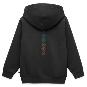 Hindouisme Chakra Bouddhisme Sanskrit Méditation Vajr - Sweat Premium à capuche zippé enfant bio - noir - Dos - AI Model Kid Male (0cm)