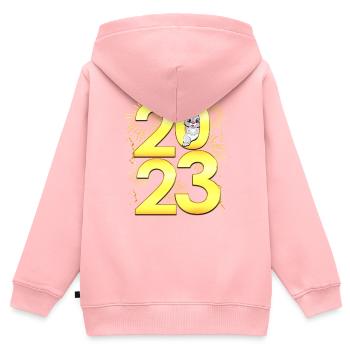 Countdown 2023 Silvesterparty - Neujahr 202 - Kinder Premium Organic Zip Hoodie - Rosa - Hinten - AI Model Kid Female (0cm)