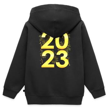 New Years Eve Party - 2023 New Years Day - Kids Premium Organic Zip-up Hoodie - black - Back - AI Model Kid Male (0cm)