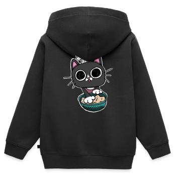 Kitty making Biscuits Cat Black - Kids Premium Organic Zip-up Hoodie - black - Back - AI Model Kid Male (0cm)