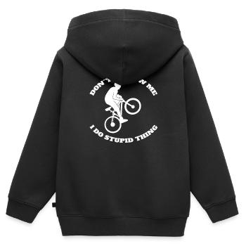 Fahrrad Radfahren Mountainbiker Radeln Fahrradtour - Kinder Premium Organic Zip Hoodie - Schwarz - Hinten - AI Model Kid Male (0cm)