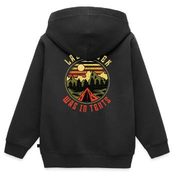 Last Week Was In Tents Camping - Kids Premium Organic Zip-up Hoodie - black - Back - AI Model Kid Male (0cm)