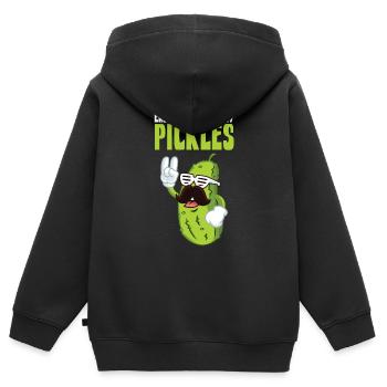 Facilement distrait par les cornichons - Sweat Premium à capuche zippé enfant bio - noir - Dos - AI Model Kid Male (0cm)