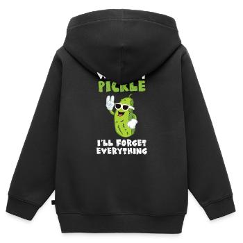 Avec mon cornichon malade oublier tout - Sweat Premium à capuche zippé enfant bio - noir - Dos - AI Model Kid Male (0cm)
