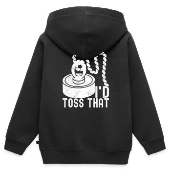 Magnet Fischer Magnet Fischen - Kinder Premium Organic Zip Hoodie - Schwarz - Hinten - AI Model Kid Male (0cm)