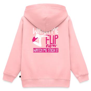 Gymnastik Turnen und Kunsturnen Akrobatik Sport - Kinder Premium Organic Zip Hoodie - Rosa - Hinten - AI Model Kid Female (0cm)