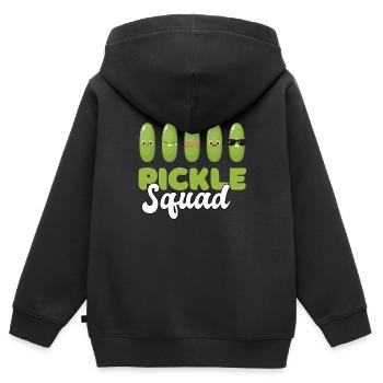 Pickle Squad - Sweat Premium à capuche zippé enfant bio - noir - Dos - AI Model Kid Male (0cm)