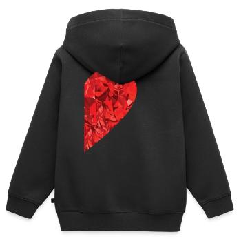 Partnerlook Herz als Geschenkidee - Kinder Premium Organic Zip Hoodie - Schwarz - Hinten - AI Model Kid Male (0cm)