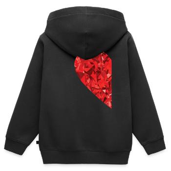 Partnerlook Herz als Geschenkidee - Kinder Premium Organic Zip Hoodie - Schwarz - Hinten - AI Model Kid Male (0cm)