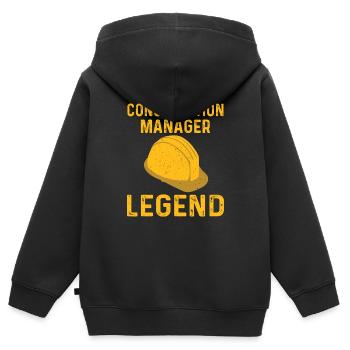 Légende du gestionnaire de site - Sweat Premium à capuche zippé enfant bio - noir - Dos - AI Model Kid Male (0cm)