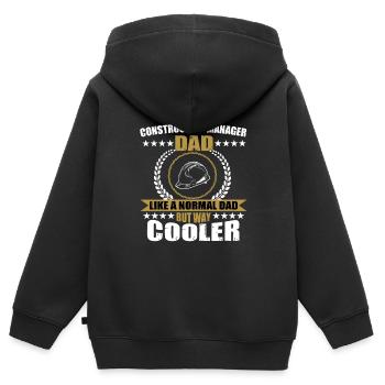 Drôle de père gestionnaire de site - Sweat Premium à capuche zippé enfant bio - noir - Dos - AI Model Kid Male (0cm)