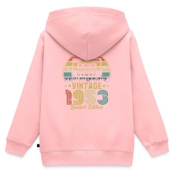 Vintage-Kassette 1953 - Kinder Premium Organic Zip Hoodie - Rosa - Hinten - AI Model Kid Female (0cm)