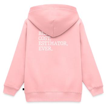Bester Kostenschätzer Aller Zeiten - Kinder Premium Organic Zip Hoodie - Rosa - Hinten - AI Model Kid Female (0cm)