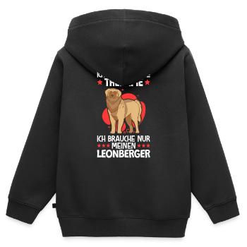 Ich brauche nur meinen Leonberger - Kinder Premium Organic Zip Hoodie - Schwarz - Hinten - AI Model Kid Male (0cm)