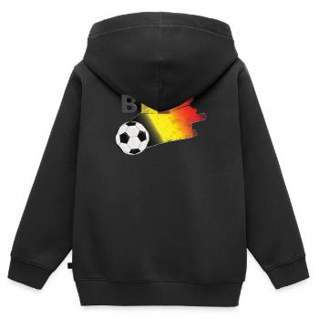 Fahne Belgien - Kinder Premium Organic Zip Hoodie - Schwarz - Hinten - AI Model Kid Male (0cm)