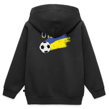 Fahne Ukraine - Kinder Premium Organic Zip Hoodie - Schwarz - Hinten - AI Model Kid Male (0cm)