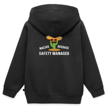 Nicht Durchschnittlicher Sicherheitsmanager - Kinder Premium Organic Zip Hoodie - Schwarz - Hinten - AI Model Kid Male (0cm)