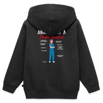 Funny Dental Assistant Anatomy of a Dental Assista - Kinder Premium Organic Zip Hoodie - Schwarz - Hinten - AI Model Kid Male (0cm)