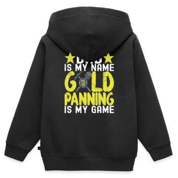 Gold Diggers Gold Mining - Kids Premium Organic Zip-up Hoodie - black - Back - AI Model Kid Male (0cm)