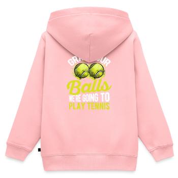 Player-coach-fan Grab the balls, we - Kids Premium Organic Zip-up Hoodie - rose - Back - AI Model Kid Female (0cm)
