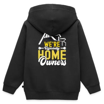 Achat d’une maison pour les propriétaires - Sweat Premium à capuche zippé enfant bio - noir - Dos - AI Model Kid Male (0cm)