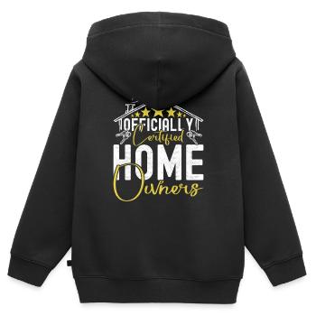 Achat d’une maison pour les propriétaires - Sweat Premium à capuche zippé enfant bio - noir - Dos - AI Model Kid Male (0cm)