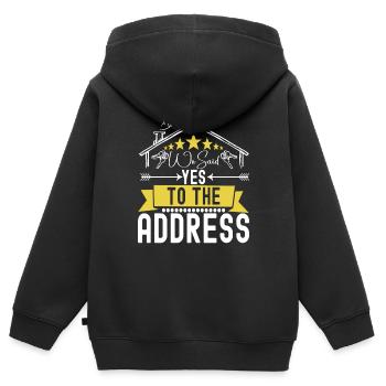 Achat d’une maison pour les propriétaires - Sweat Premium à capuche zippé enfant bio - noir - Dos - AI Model Kid Male (0cm)